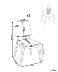 Beliani Dřevo Jídelní židle Sada 2 ks Světle béžová MERRILL