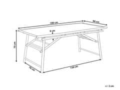 Beliani Zahradní stůl 180 x 90 cm Dřevo Světlé dřevo TINDARI