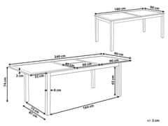 Beliani Zahradní stůl 180/240 x 90 cm Syntetický materiál Bílá SKALOMA