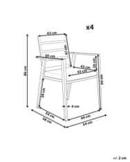 Beliani Zahradní židle Sada 4 ks Kov Bílá TAVIANO