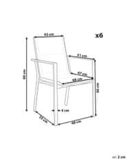 Beliani Zahradní židle Sada 6 ks Kov Šedá BUSSETO
