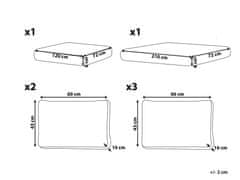 Beliani Sada potahů na zahradní polštáře krémově bílá LANCIANO
