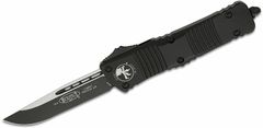 Microtech 143-1T Combat Troodon Black Tactical Standard automatický nůž 9,5 cm, celočerná, hliník