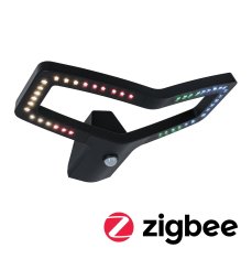 Paulmann PAULMANN LED venkovní nástěnné svítidlo Smart Home Zigbee 3.0 Alara pohybové čidlo IP44 hranaté 375x270mm RGBW plus 10W 230V antracit kov 94793