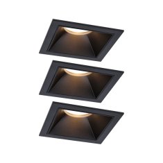 Paulmann PAULMANN LED vestavné svítidlo 3-krokové-stmívatelné Cole Coin základní sada IP44 hranaté 88x88mm Coin 3x6W 230V stmívatelné 2700K černá 93125