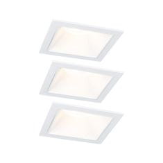 Paulmann PAULMANN LED vestavné svítidlo 3-krokové-stmívatelné Cole Coin základní sada IP44 hranaté 88x88mm Coin 3x6W 230V stmívatelné 2700K bílá 93126