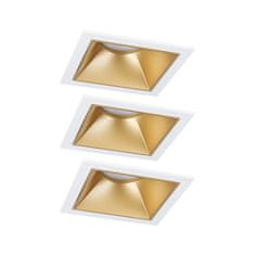 Paulmann PAULMANN LED vestavné svítidlo 3-krokové-stmívatelné Cole Coin základní sada IP44 hranaté 88x88mm Coin 3x6W 230V stmívatelné 2700K bílá/zlatá mat 93130