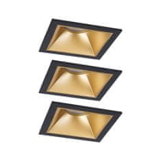 Paulmann PAULMANN LED vestavné svítidlo 3-krokové-stmívatelné Cole Coin základní sada IP44 hranaté 88x88mm Coin 3x6W 230V stmívatelné 2700K černá/zlatá mat 93129