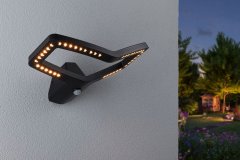 Paulmann PAULMANN LED venkovní nástěnné svítidlo Smart Home Zigbee 3.0 Alara pohybové čidlo IP44 hranaté 375x270mm 3000 - 2200K 10W 230V antracit kov 94791