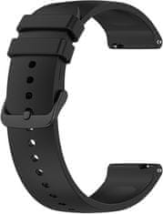 4wrist Univerzální silikonový řemínek s černou sponou 22 mm - Black