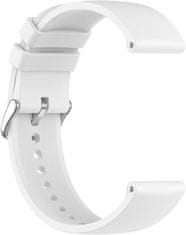 4wrist Univerzální silikonový řemínek se stříbrnou sponou 22 mm - White