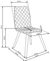 Halmar Moderní jídelní židle K282 šedá (1p=2szt)