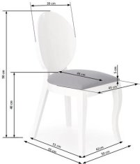 Halmar Dřevěná jídelní židle VERDIbílá-šedá (1p=2szt)