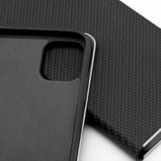 FORCELL Pouzdro / obal na Apple iPhone XR (6,1") černé - knížkové LUNA CARBON