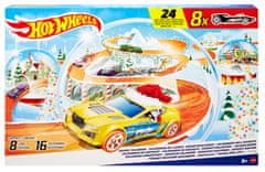 Hot Wheels Adventní kalendář 2024, 8 autíček a 16 doplňků HTG00