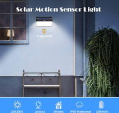 Viking Venkovní solární LED světlo s pohybovým senzorem M228SET