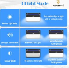 Viking Venkovní solární LED světlo s pohybovým senzorem M228SET