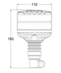 Stualarm LED maják, 12-24V, 16xLED oranžový, na držák, smoke, ECE R65 (wl829SMhr)