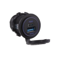 Stualarm USB QC3.0 + USB-C PD3.0 zásuvka 12/24V (34657N)