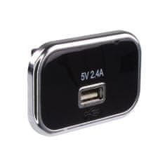 Stualarm USB 2,4A zásuvka 12/24V, chromový rámeček (34678.1)