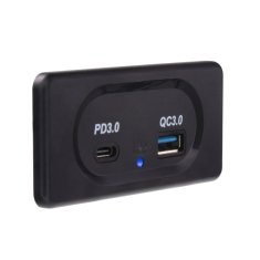 Stualarm USB QC3.0 + USB-C PD3.0 zásuvka 12/24V, montáž na povrch (34679.2)