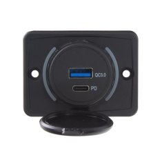 Stualarm USB QC3.0 + USB-C PD3.0 zásuvka 12/24V, montáž na povrch (34661.6)