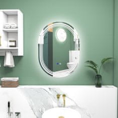 KLEANKIN Led Koupelnové Zrcadlo S Osvětlením 70X50Cm Dotykový Vypínač, 3 Barvy Světla, Antifog, Paměť, Ip44, Horizontální/Vertikální 