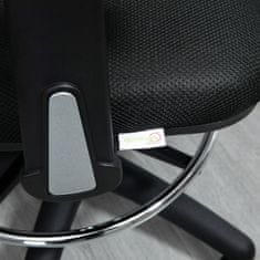 VINSETTO Kancelářské Křeslo, Ergonomické Kreslicí Křeslo, 95–115 Cm Počítačová Židle S Područkou, Psací Židle S Podnožkou, Síťovina, Černá 