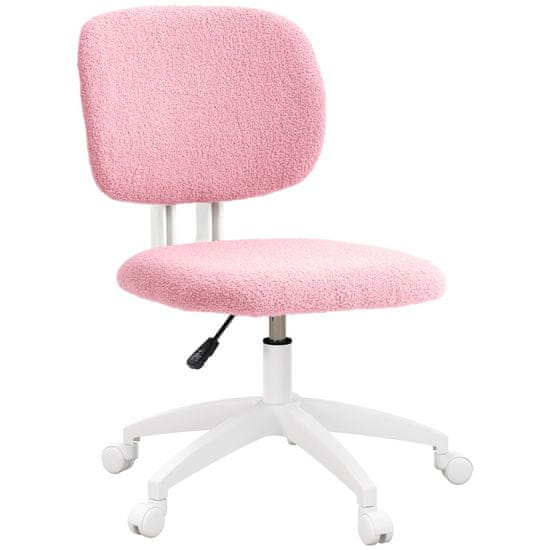 VINSETTO Kancelářská Židle Ergonomická Psací Židle Výškově Nastavitelná Počítačová Židle Bez Područky Otočná Židle Velvet Pink