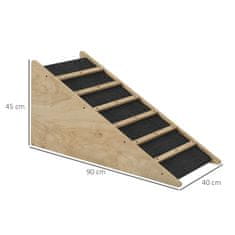 PAWHUT Dog Ramp Protiskluzová Nájezdová Rampa Pro Domácí Mazlíčky, Vstupní Pomůcka Pro Střední Psy Do 20Kg, 90X40X45Cm 