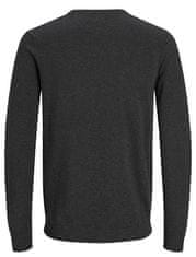 Jack&Jones Pánský svetr JJEBASIC 12137190 Dark Grey Melange (Velikost L)