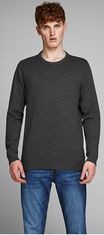 Jack&Jones Pánský svetr JJEBASIC 12137190 Dark Grey Melange (Velikost L)