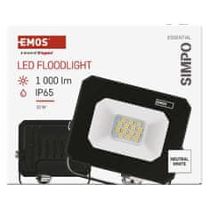 Emos LED reflektor SIMPO 10 W, černý, neutrální bílá