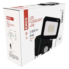 Emos LED reflektor SIMPO s pohybovým čidlem, 20 W, černý, neutrální bílá