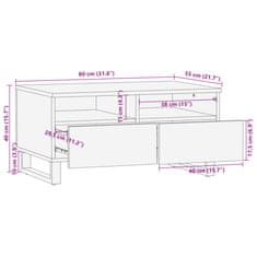 Vidaxl Konferenční stolek hnědý 80x55x40 cm masivní mangovníkové dřevo