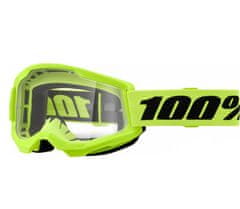 100% strata2 yellow fluo youth goggle clear lens