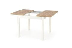 Halmar Moderní jídelní stůl TIAGO obdelník rozkládací 90-125/90 deska: dub, nohy: bílá (2p=1szt) (2 Karton)