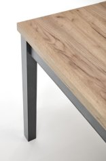 Halmar Moderní jídelní stůl TIAGO obdelník rozkládací 90-125/90 deska: dub, nohy: černá (2p=1szt) (2 Karton)