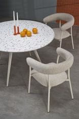 Halmar Moderní jídelní stůl ARAMIS deska - teraco, nohy - bílá (2 Karton)