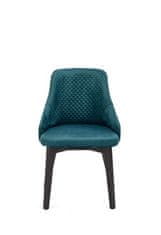 Halmar Dřevěná jídelní židle TOLEDO 3 černá / tap. velvet pikowany Karo 4 - MONOLITH 37 (tmavě zelená) (1p=1szt)