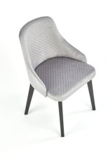 Halmar Dřevěná jídelní židle TOLEDO 3 černá / tap. velvet pikowany Karo 4 - MONOLITH 85 (jasně šedá) (1p=1szt)