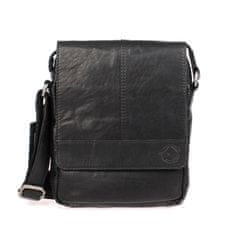 Divoký býk Černé kožené crossbody Divoký býk