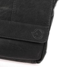 Divoký býk Černé kožené crossbody Divoký býk