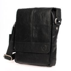 Divoký býk Černé kožené crossbody Divoký býk