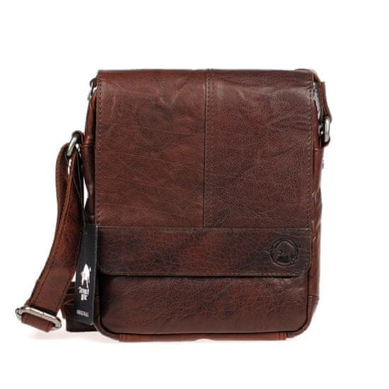 Divoký býk Hnědé kožené crossbody Divoký býk