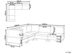Beliani 5místná modulární rohová pohovka pravostranná světle béžová UNSTAD