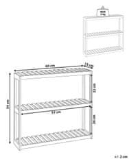 Beliani Bambusová nástěnná police do koupelny světlé dřevo PADUCAH