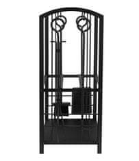 Kaminer Nerezový stojan na dřevo s příslušenstvím 4v1, černý, rozměry 30/40/73 cm