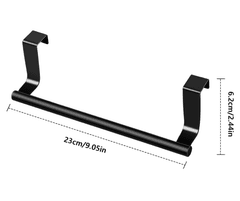 Camerazar Černé věšáky 2ks na dveře kuchyňské linky koupelnový držák na ručníky
