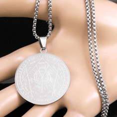 Camerazar Pánský náhrdelník z chirurgické oceli pečeť 7 archandělů stříbrný amulet